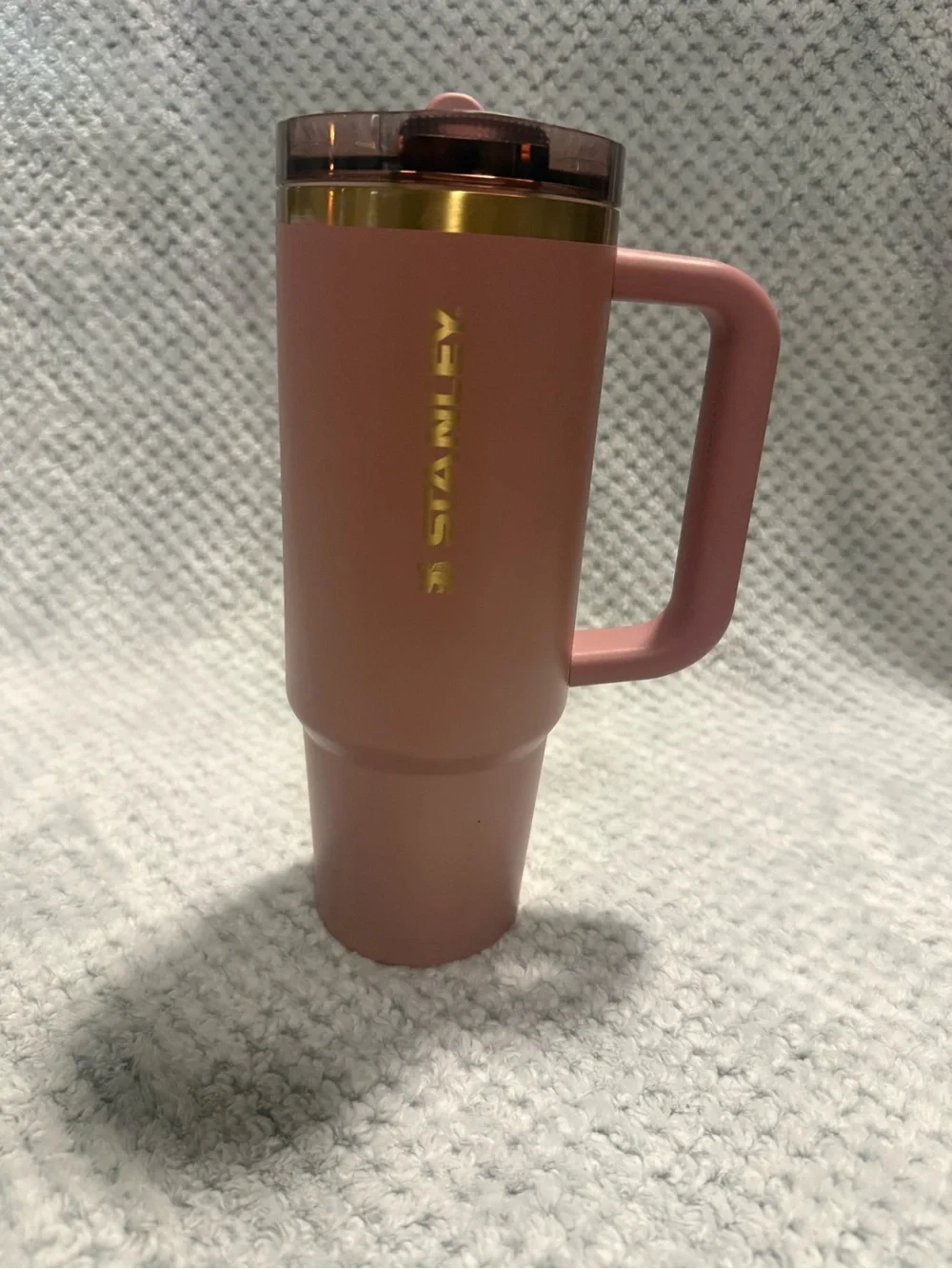 Stanley Pink Mug with Handle and Gold Logo